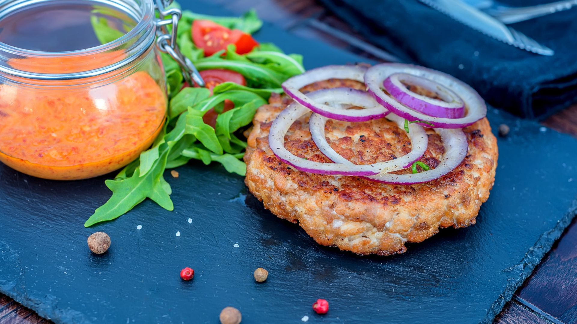 Deliciosos hambúrgueres de atum
