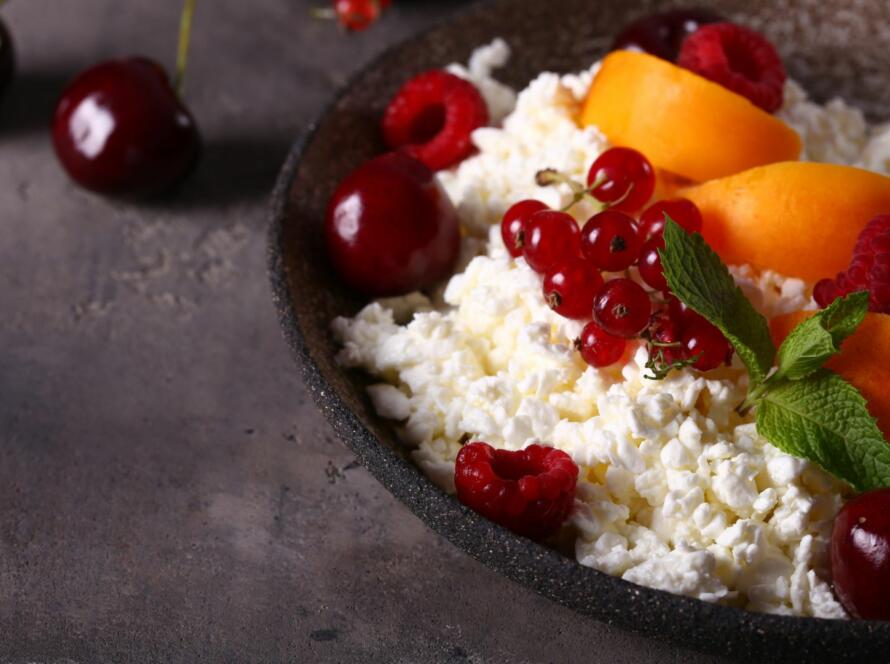 Queijo Quark aveia e fruta fresca