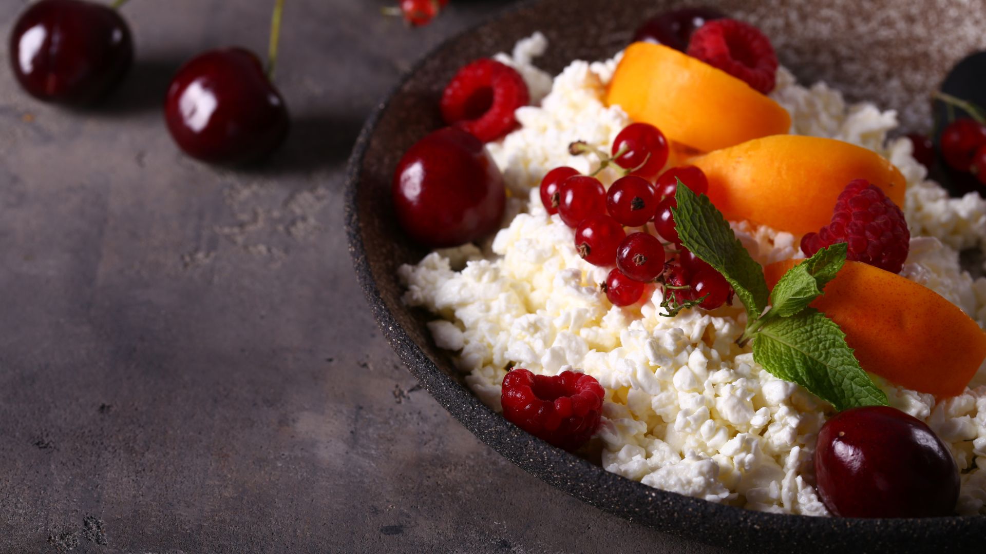 Queijo Quark aveia e fruta fresca